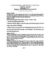 Đề thi chọn học sinh giỏi cấp trường Vật lí lớp 7 - Năm học 2015-2016